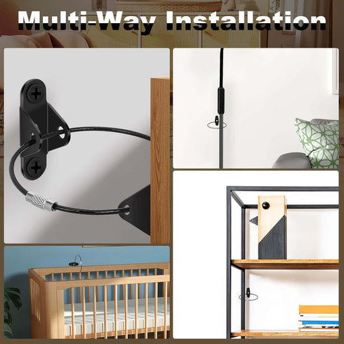 10 Pcs Furniture Anchors, Baby Proofing Anti-Tip Metal Straps for Cabinet, Wardrobe, Dresser Safety