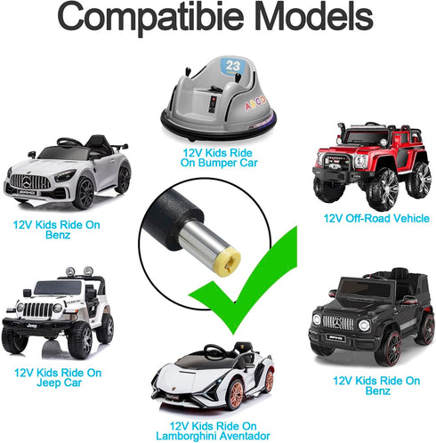 12V Kids Charger for Ride On Toys Car, 12V Ride-on SUV Battery Charger, Universal Charger