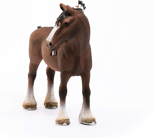 3+ Schleich Farm World, Farm Animal Horse Toys for Kids, Clydesdale Gelding Toy Figurine, Ages