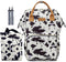 MCWTH Cow Print Diaper Bag Backpack Set for Baby Girls Mom, Large Capacity