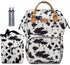 MCWTH Cow Print Diaper Bag Backpack Set for Baby Girls Mom, Large Capacity