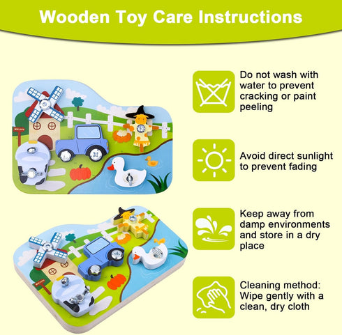Set 3 Montessori Screwdriver Board - Wooden Montessori Toys for Year Old Kids and Toddlers, Fine Motor Skills Learning