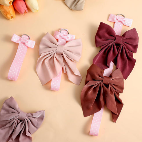 Bremorou 8 Pcs Bow Organizer for Girls Pink Bow Holder For Girls Hair Bows Baby Organizer For Baby Girl Hair