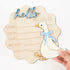 FYSUIMU Silly Goose Birth Announcement Sign Hello World Newborn Sign Blue Bow Goose Newborn Milestone Wooden Board