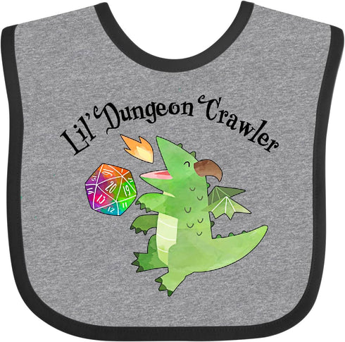 inktastic Cute Dragon Baby Bib - Lil' Dungeon Crawler