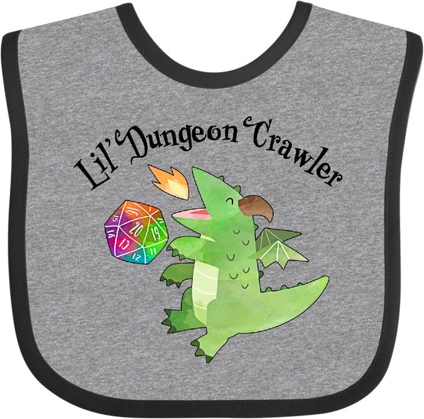 inktastic Cute Dragon Baby Bib - Lil' Dungeon Crawler