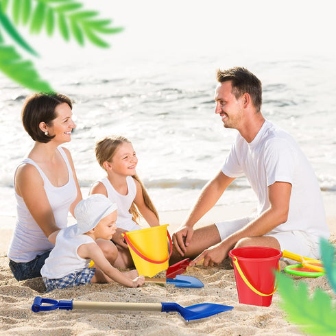 12 12 12 22 Inches Summer 4 Jexine Pcs Sand Buckets and Shovels for Kids Beach Sand Toys Bulk Plastic Beach Buckets