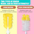 6-Piece Set 2PCS 2PCS Baby Bottle Cleaning Brush Detachable Sponge Bottle Brush, Nylon Milk Bottle Brush, Nipple Brush
