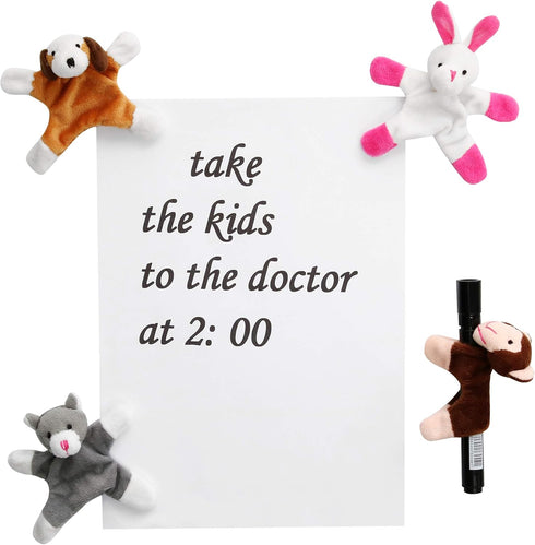 Animal Magnets Toy Set, Plush Magnet Animals for Refrigerator, 8-Piece Set