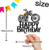 Happy Birthday Cake Topper, Motorbike Theme Kids Party Decor Picks for Motorcycle Racing Decorations (Black)