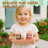 Playset Set Kids Coffee Toy Coffee Maker for Toddler Wooden Kitchen Accessories Pretend Play for Girls Boys Ages