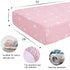 Set Sets 3 UOMNY Crib Bedding for Girls - Pink Baby Nursery Pieces Quilt Comforter Fitted Sheet Toddler Pillowcase Soft