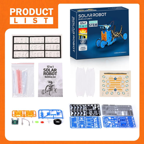 12 1 8-13, Set 8 9 10 11 12 AESGOGO in STEM Solar Power Robot Kits Toys for Boys Age Science Educational Robot Building