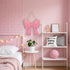 KOYILTD Pink Bow Decor Cute Bow Wooden Hanging Sign Pink Room Decoration Wooden Coquette Wall Art Preppy Room Decor