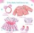 5-Piece Set 17-22 Inch 3+ BABESIDE Reborn Baby Doll Clothes Fits Dolls with Floral Dress, Headband, Coat, Baby Doll