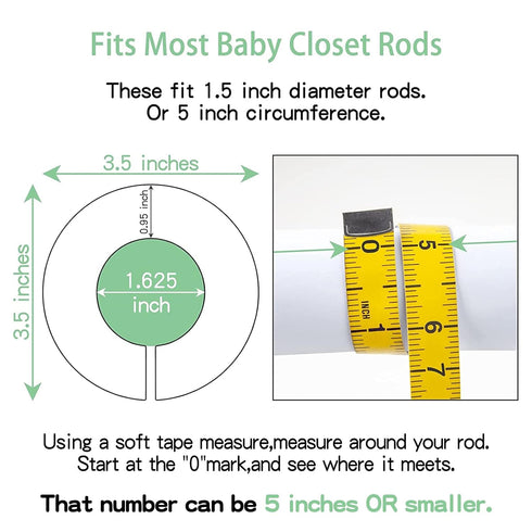 Pro Goleem Baby Closet Dividers, Unisex Baby Closet Organizer for Nursery Clothes, Size Age Dividers, Fits 1.5" Rod, 6