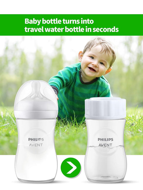 Travel and Storage Bottle Caps Compatible with Avent Baby Bottles, Bottle Lids Replacement, 8 Count