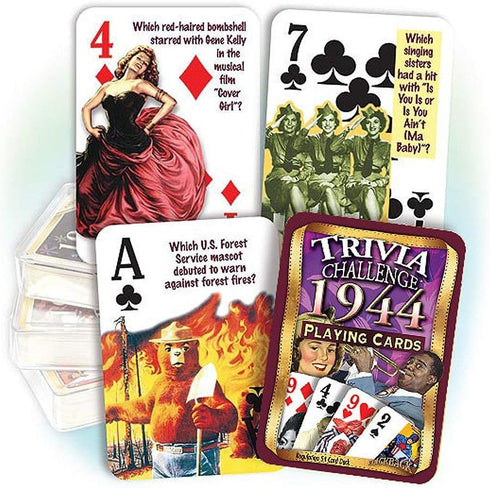 Flickback Media 1944 Trivia Playing Cards - 80th Birthday Gift