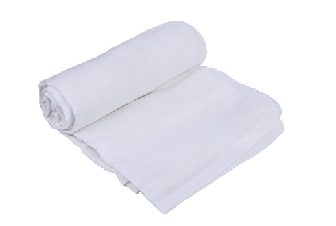 Organic Cotton White Swaddle Blanket for Newborn, 100% Certified Organic, 47”x47” Muslin