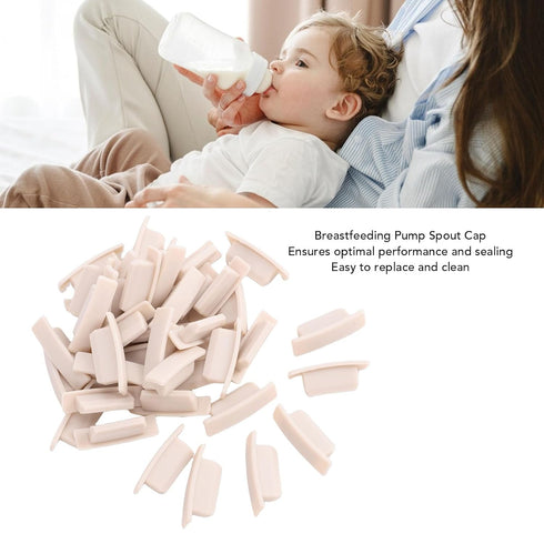 Generic 50pcs Breastfeeding Pump Spout Cap, Universal Silicone Sealing Plugs for Breast Pump Accessories, with Airtight
