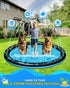 BoucyBudy 67" 1-3 4-8, Summer Splash Pad for Kids and Dogs, Non-Slip Sprinkler Play Mat, Outdoor Water Toys