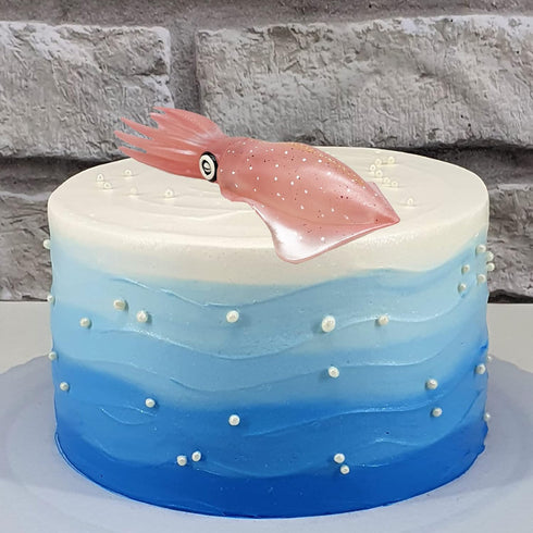 Gemini&Genius Squid Toy for Kids, Marine Bioluminescent Cuttlefish Action Figure, Great for Educational Gifts, Cake