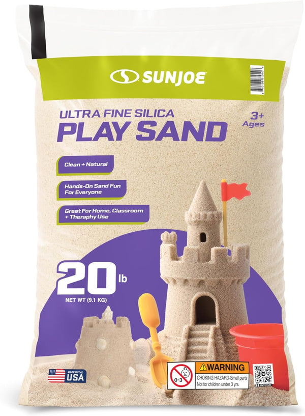 Sun Joe Silica Play Sand for Sandbox, Sensory Table & Garden Spaces,