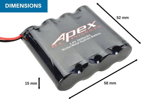 Apex RC Products 4.8v 2000Mah NiMh Flat Receiver Battery #7300