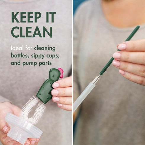 Set, 4 Set Boon Cacti Bottle Cleaning Brush Terracotta , Piece