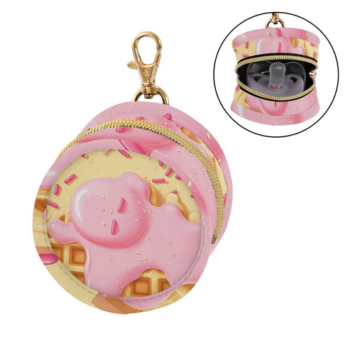 YETTASBIN Waffle Ice Cream Sprinkles Portable Pacifier Holder Case with Metal Hook Buckle & Zipper for Diaper Bag