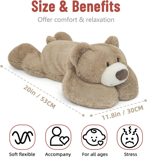 20" 3.3 Niuniu Daddy | Pound Weighted Bear Stuffed Animals for Adults Kids, Giant Large Teddy Bear Plush Toy, Cute