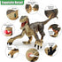 Mini Tudou Remote Control Dinosaur Toys, 2.4Ghz Velociraptor Robot with LED Light Up & Realistic Sounds for Boys Kids