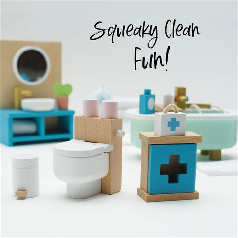 Le Toy Van Daisylane Bathroom Premium Wooden Toys for Doll House Accessories, Suitable for Ages 3+