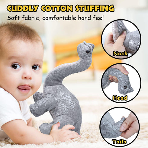 TOY Life Remote Control Dinosaur Toys for Kids 3-7+, Electronic Walking Brontosaurus Plush Dinosaur Gift