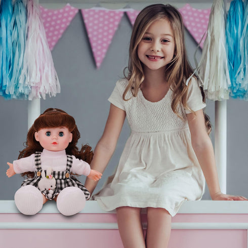 13” Interactive Baby Dolls, Realistic Baby Doll with Soft Body & Open/Close Eyes for Kids Age 3+