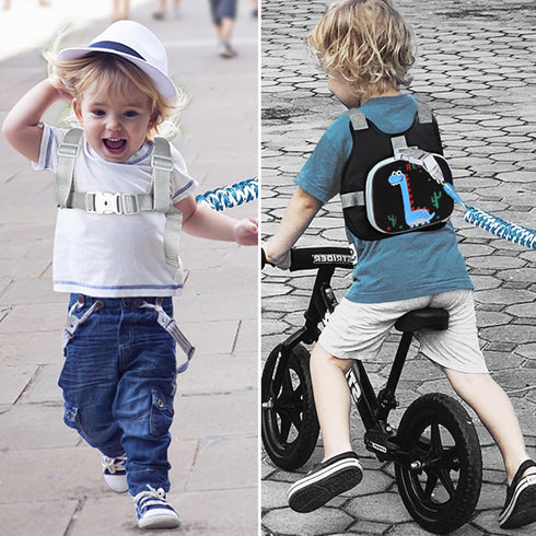 Accmor Toddler Harness Leash + Reflective Anti-Lost Wrist Link, Cute Dinosaur Kids Walking Assistant Belt
