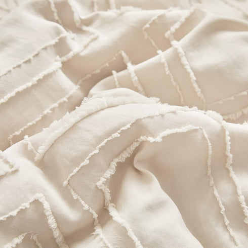 Set 3 Tufted Ruffle Crib Bedding Pieces Baby Boho Quilted Comforter with Fitted Sheet and Bed Skirt - Cute Ruffled