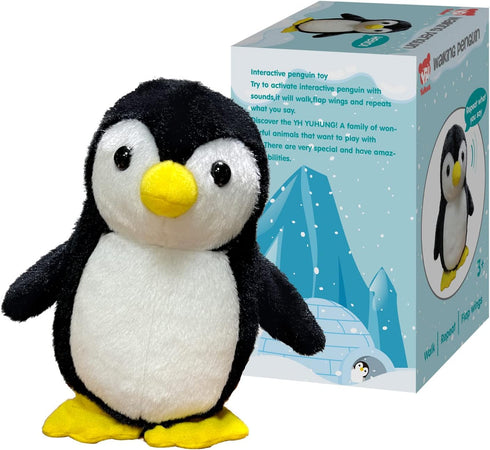 YH YUHUNG Walking Penguin Plush Toy Repeats What You Say with Clear Voice Talking Penguin Stuffed Animal Repeating Toy
