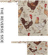 Haskirky 2 Rustic Roosters Pcs Cloth Diaper Wet Dry Bags,Waterproof and Washable Bag for Travel Reusable Wet Bag