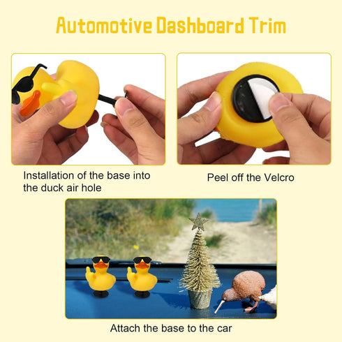 AOT 3pcs Unique Rubber Ducks - Middle Finger Duck Jeep Rubber Ducks with Sunglasses for Bathroom Decoration