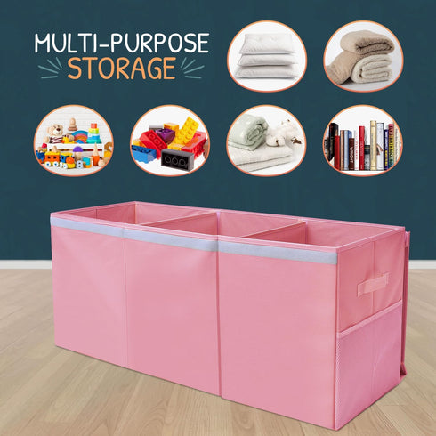 Extra Large Toy Storage Organizer with Lid, Sturdy Collapsible Toy Chest with Dividers for Kids, 37"x16"x14"