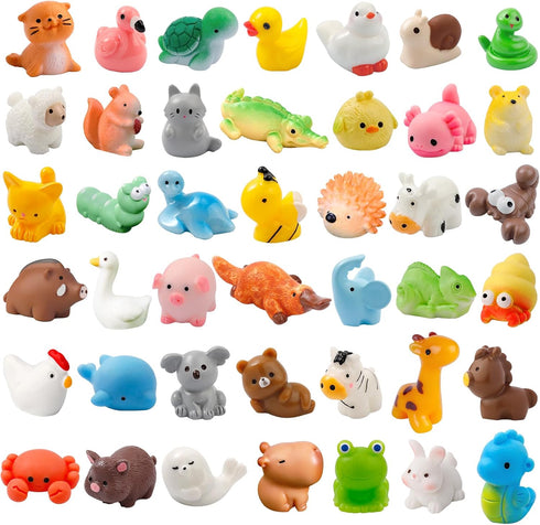 ywevyezc 42 Pcs Mini Resin Animals 42 Styles Resin Animals Figurines Bulk for