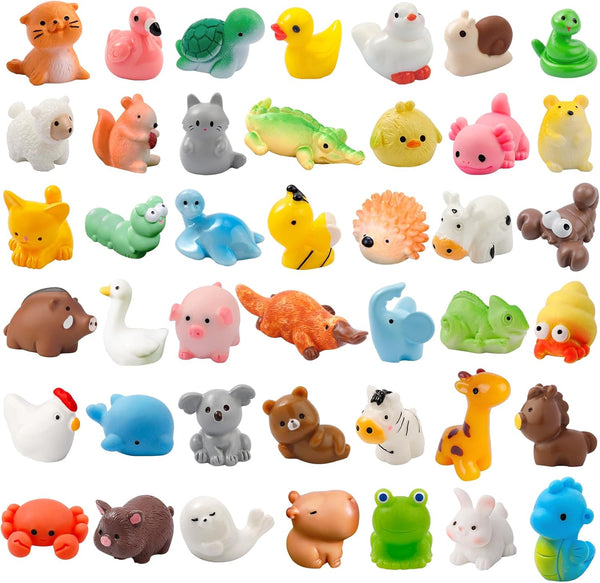 ywevyezc 42 Pcs Mini Resin Animals 42 Styles Resin Animals Figurines Bulk for