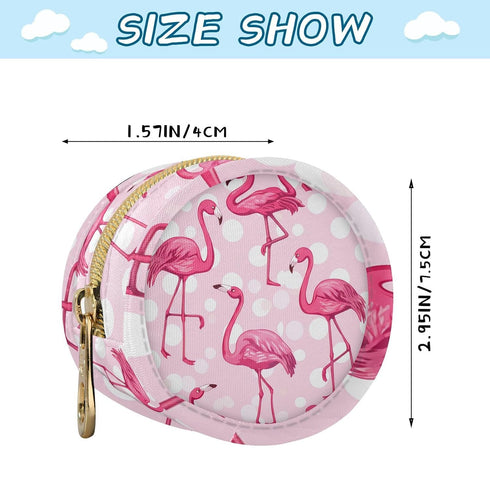 YETTASBIN Flamingos Portable Pacifier Holder Case with Metal Hook Buckle & Zipper for Diaper Bag and Stroller