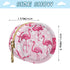 YETTASBIN Flamingos Portable Pacifier Holder Case with Metal Hook Buckle & Zipper for Diaper Bag and Stroller