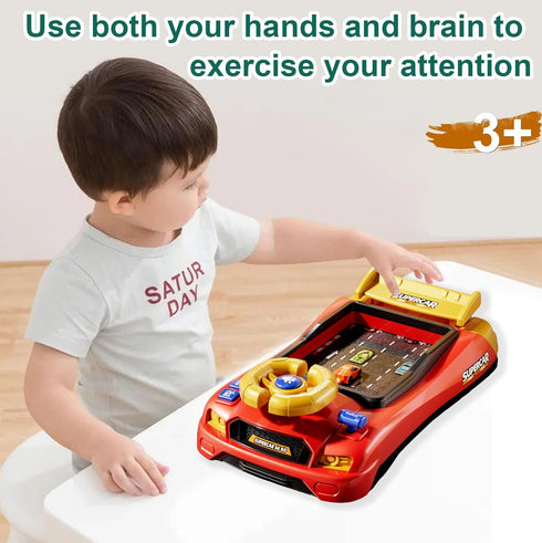 12 3 Racing Adventure Car Steering Wheel with Music, Toddler Simulated Driving Racing Car Game with Reality Sound