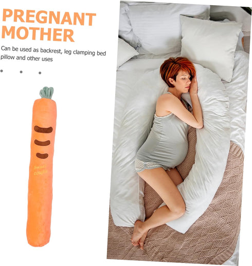 Ergonomic Cervical and Lumbar Support Pillow - Carrot Design for Multi-Functional Use