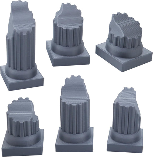 Forge Roman-Inspired Ruined Pillars/Columns - Durable 3D Printed Scatter Terrain for Tabletop RPG Wargames & Dioramas