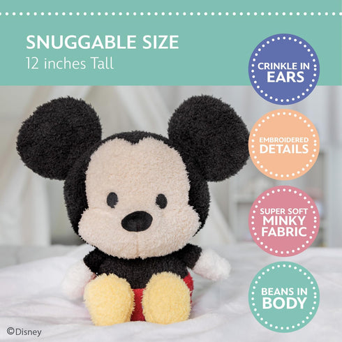 Disney Baby Mickey Mouse Cuteeze Stuffed Animal Plush, 12 Inches for Baby and Toddler Boys and Girls