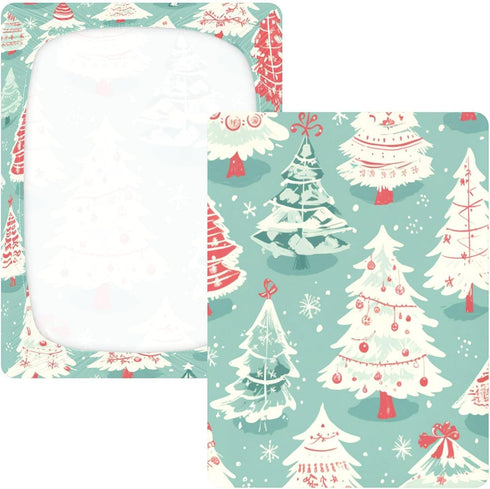 Bseiialft 52 28 Colorful Christmas Trees Snow Crib Sheets for Boys Girls Soft and Breathable Cotton Baby Sheets